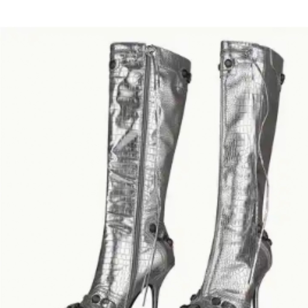 Chic Metallic Knee-High Boots